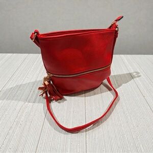 Red Leather Shoulder Bag